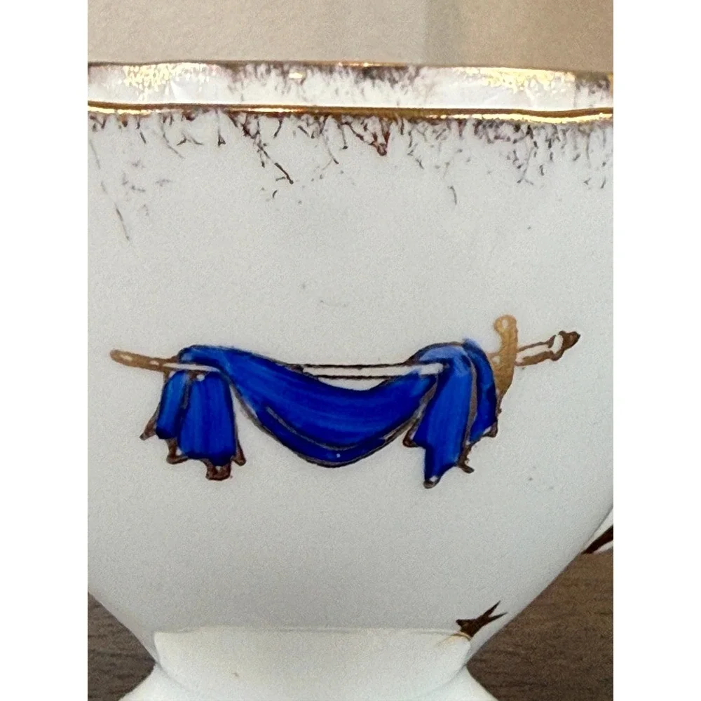 Vintage Piccadilly Bone China Masonic Eastern Star Footed Pedestal Teacup 2 3/4